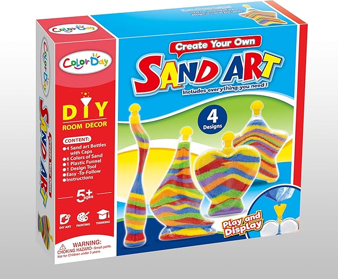 JADE DIY Sand Art Kit Sand Art Supplies Craft Kit 4 Sand Art Bottles