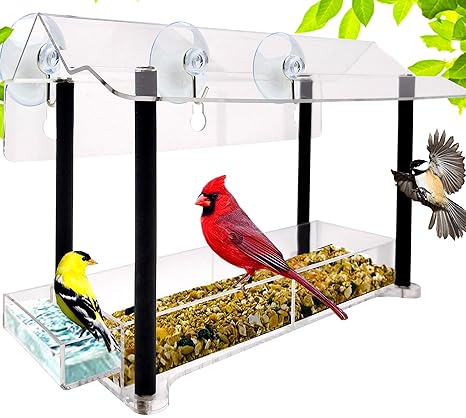 Nature Gear Pure View Hanging Window Bird Feeder Suspended