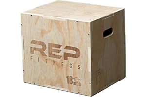 REP FITNESS Unassembled 3 in 1 Wood Plyometric Box for Jump Training and Conditioning 30/24/20, 24/20/16, 20/18/16, 16/14/12 …