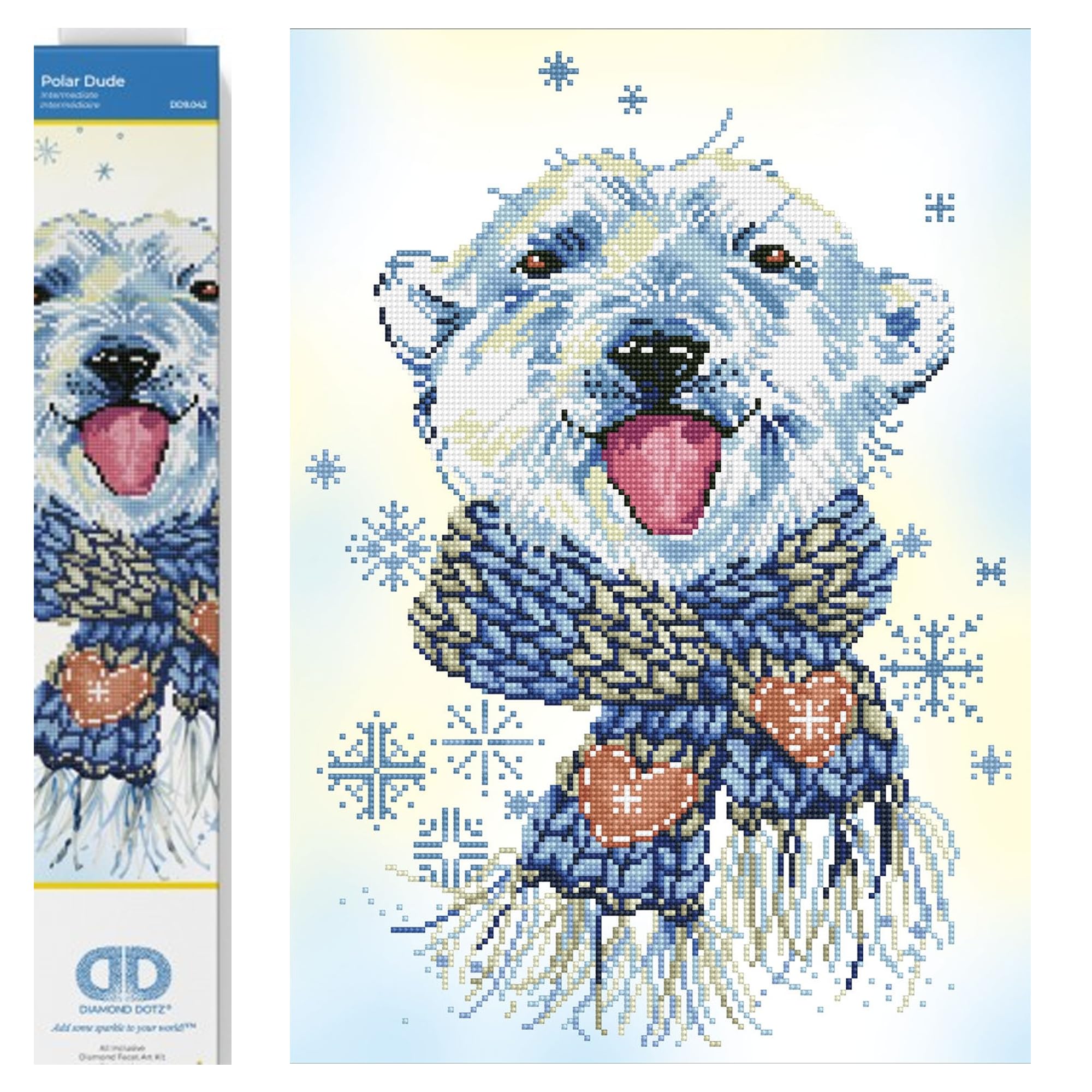 DIAMOND DOTZ Painting, Intermediate Kit, DD9, Wax, Polar Dude, 37 x 51cm