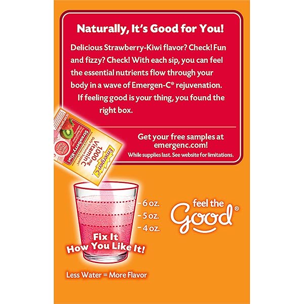 EMERGEN-C 1000MG VITAMIN C IMMUNE SUPPORT POWDER STRAWBERRY KIWI 30CT INCLUDES ZINC, MANGANESE, 7 B VITAMINS AND ELECTROLYTES FOR BACK TO SCHOOL ESSENTIALS