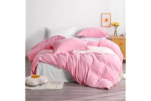 NTBAY Twin Duvet Cover Set, 1 Duvet Cover and 1 Pillow Sham, Soft Brushed Microfiber Comforter Cover for Kids with Zipper Closure, Pink