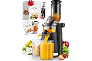 ZULAY KITCHEN Zulay Fruit Press Machine - Masticating Juicer Machine with High Yield, Quiet Motor, & Reverse Function - Celery Juicer & Carrot Juicer with Wide Chute - Slow Juicer Cold Press for Fruits & Vegetables