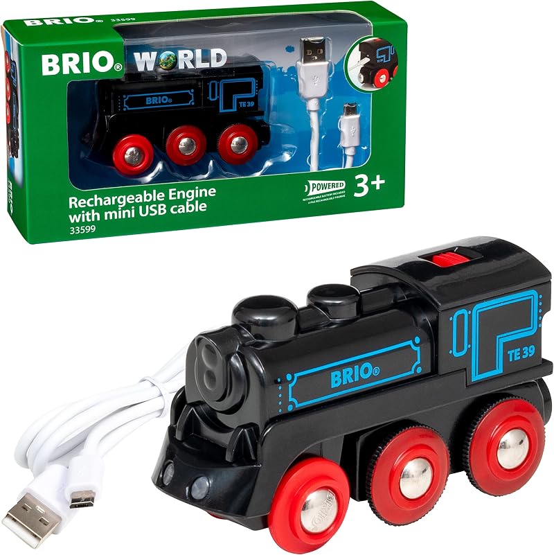 BRIO World Rechargeable USB Train Engine Battery Powered Locomotive Lights