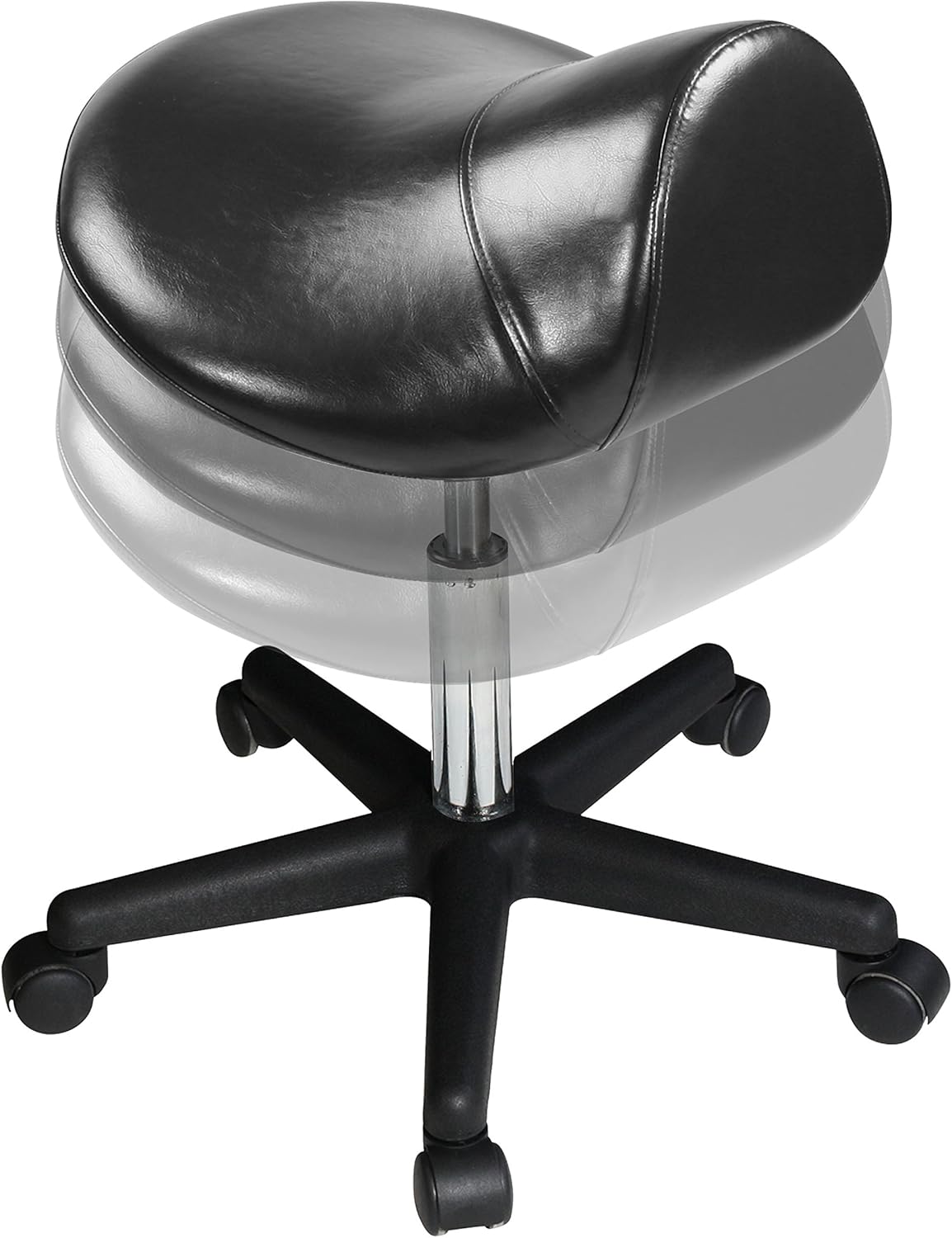 Master Massage Ergonomic Swivel Saddle Rolling Hydraulic Stool in Black for Clinic,spas,Salons,Home,Office: Health & Personal Care
