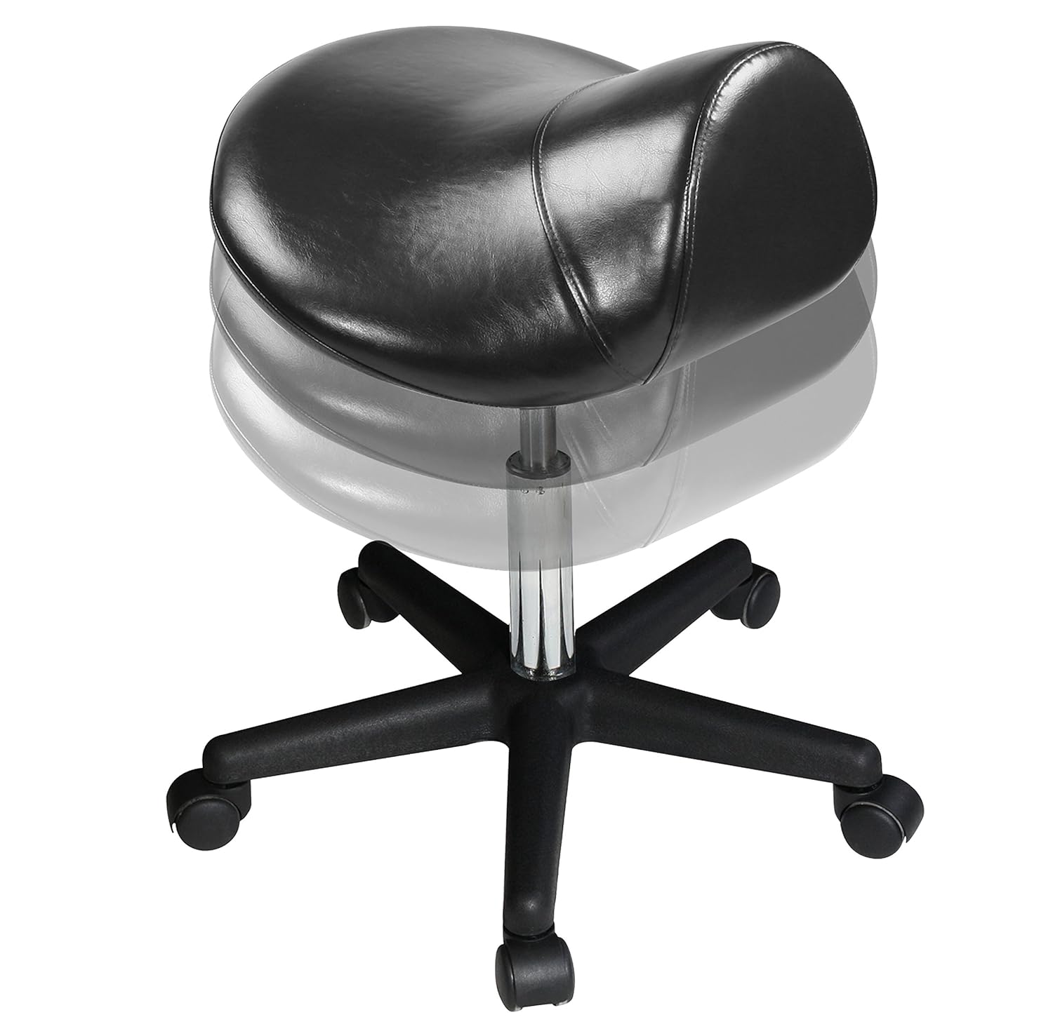 MASTER MASSAGE EQUIPMENT Ergonomic Swivel Saddle Rolling Hydraulic Stool In Black for Clinic, Spas, Salons, Debtists, Classrooms, Home, Office, 1count: Beauty