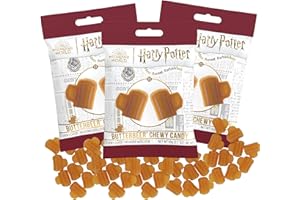 Needzo Butter Beer Chewy, Butterscotch Flavored Classic Movie Inspired Candy, Small Packages for Gift Giving, Pack of 3 (Gummies)