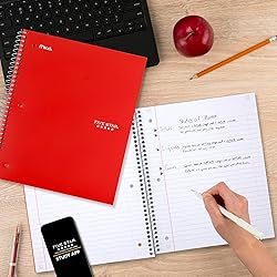 Five Star Spiral Notebook + Study App, 3