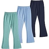 Jimonda Girl Flare Leggings 3 Pack Girl Bell Bottom Pants Mid Waist Soft Stretch Casual Pants for Kids Teen Girl School Pants