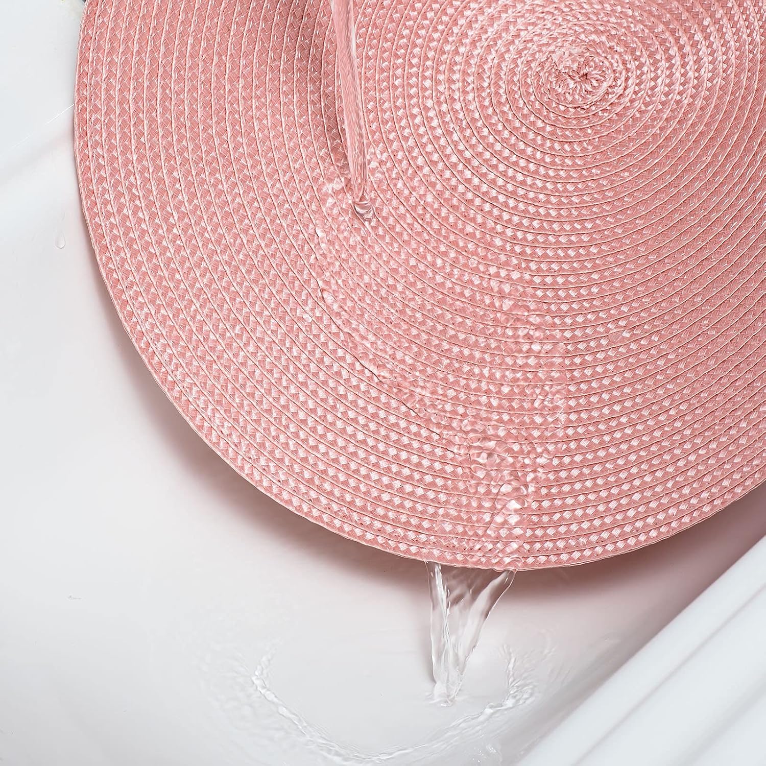 AHHFSMEI Round Braided Placemats 15 Inch Round Table Mats for Dining Tables Woven Heat Resistant Place mats Set of 6 (Pink): Home & Kitchen