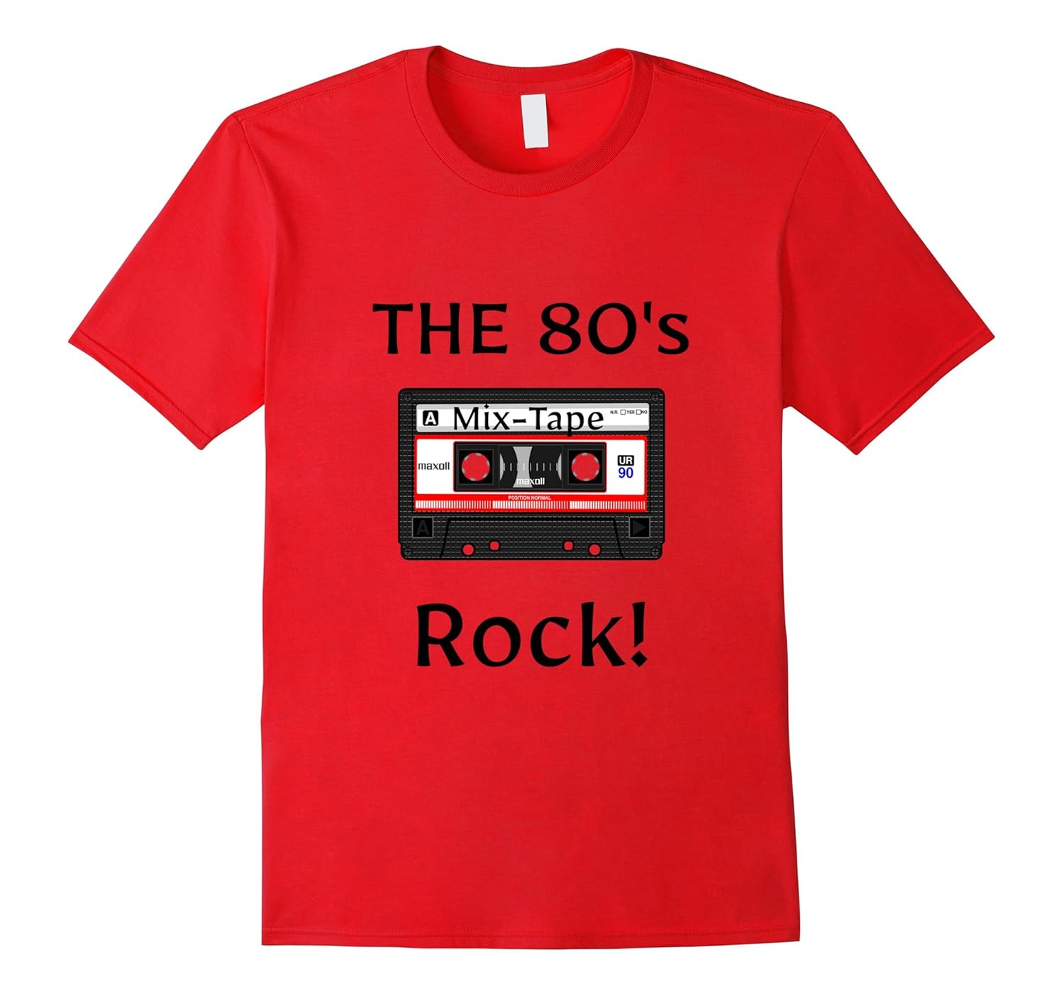 The 80's Rock ! Cassette Tape Black Print T-Shirt-ANZ