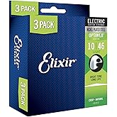 Elixir Strings - Nickel Plated Guitar Strings with OPTIWEB Coating - Elixir Electric Guitar Strings - 3 Pack, Light 10-46