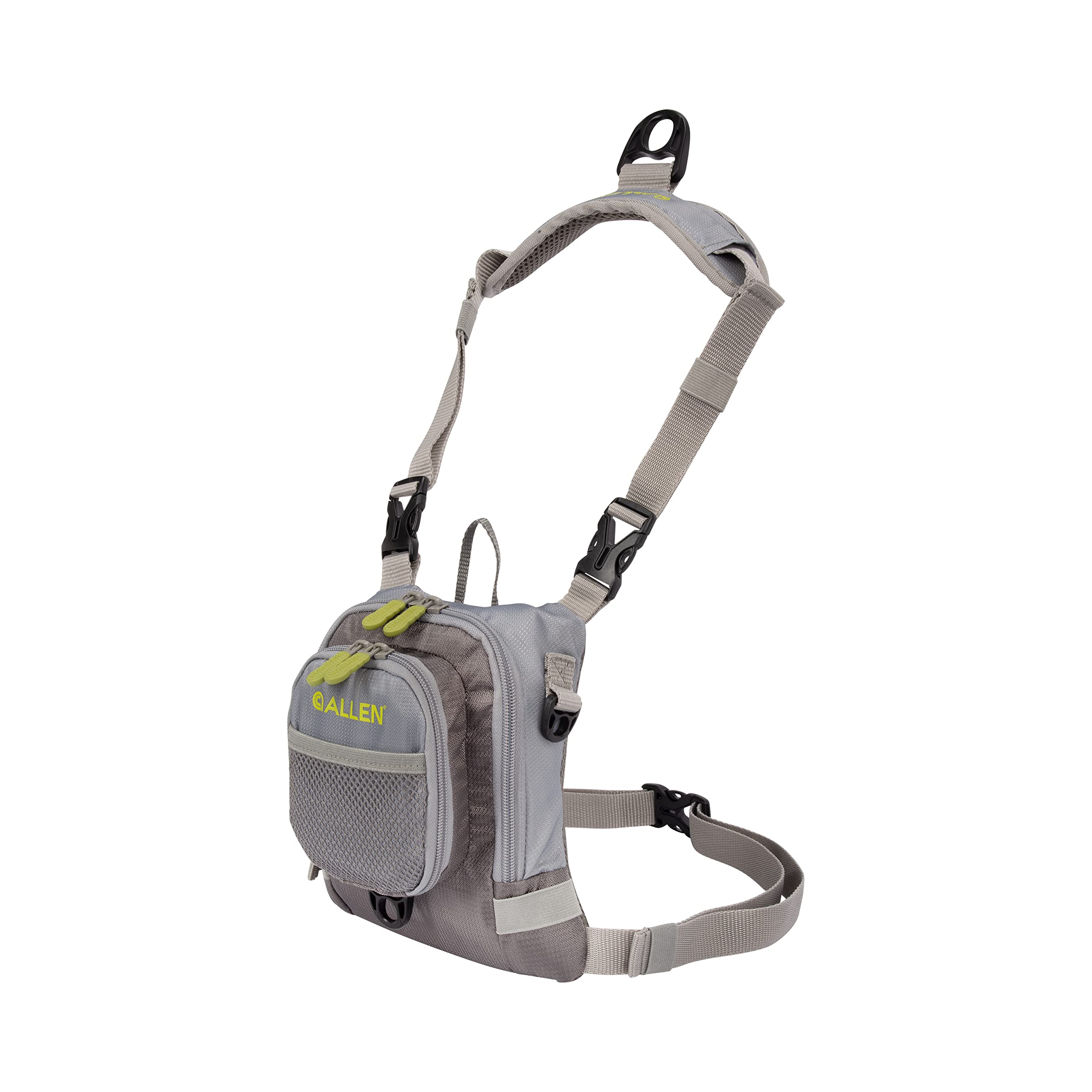 Allen Company Fall River Fly Fishing Chest Pack - Fits up to 2 Tackle/Fly Boxes and Other Accessories - Gray/Lime