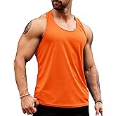 Babioboa Men's Tank Tops Gym Muscle Shirts Mesh Quick Dry Bodybuilding Sleeveless T-Shirt Y-Back Workout Sports Fitness