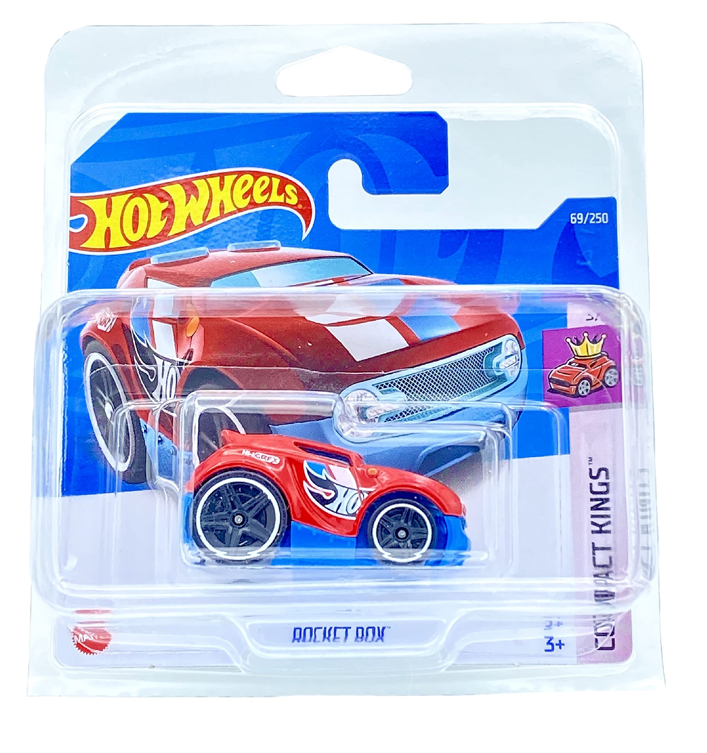 Hot Wheels Rocket Box (Red &Blue) 3/5 Compact Kings 2022 - 69/250 (Short Card) *** COMES IN A KLAS CAR KEEPER PROTECTIVE COLLECTORS CASE *** HCW53