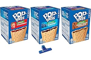 Unfrosted Variety, Strawberry, Blueberry, and Brown Sugar Cinnamon, 13.5 Ounce (Pack of 3) - with Two Make Your Day Lollipops or Bag Clip