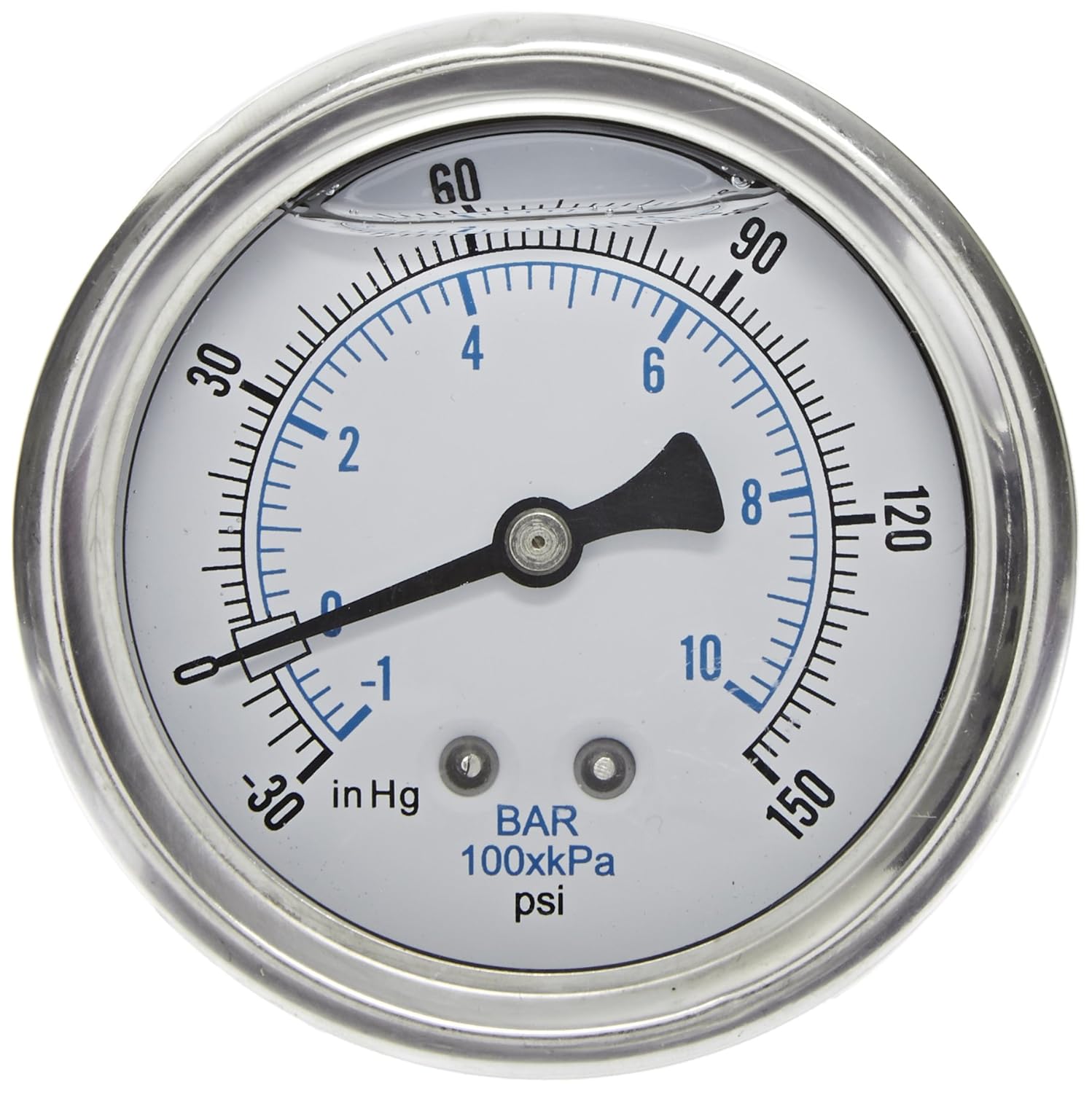 PIC Gauge PRO203L254CF Glycerin Filled Industrial UClamp Panel Mount