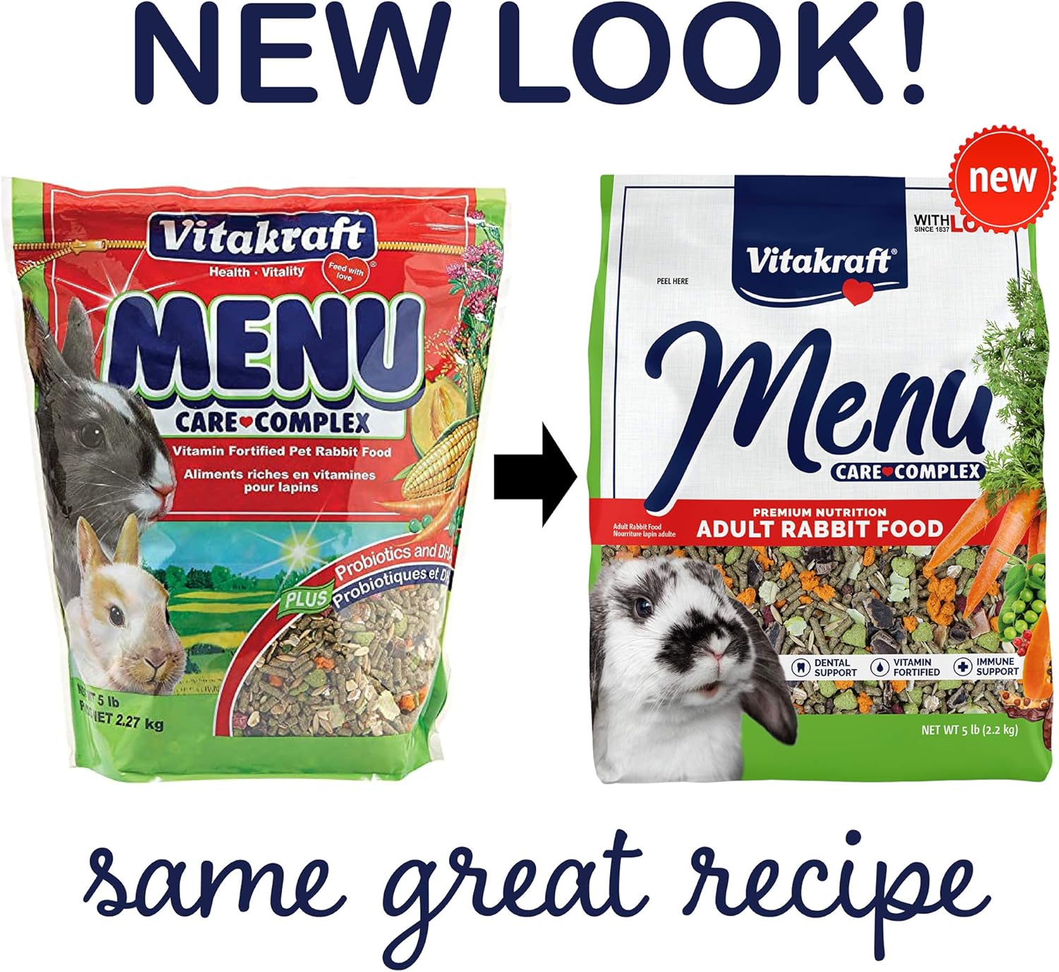 Vitakraft Menu Vitamin Fortified Pet Rabbit Food, 5 Lb.: Pet Supplies