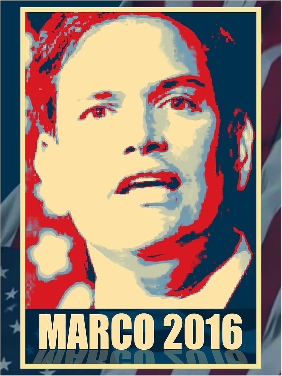 Hat Shark Marco Rubio Vinyl Print Poster - 18x24 2016 - Presidential Candidate Design