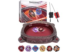 BGOVTAPO X Battle Arena Ultimate Set – 6 X Tops, 2 Launchers, and 1 Stadium for High-Speed Clashes, Competitive Spinning Top 