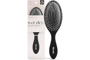 Kitsch Recycled Plastic Wet/Dry Hair Brush, Detangling Tool for Curly or Straight Styles, Brush for Tangled Strands, Flexible