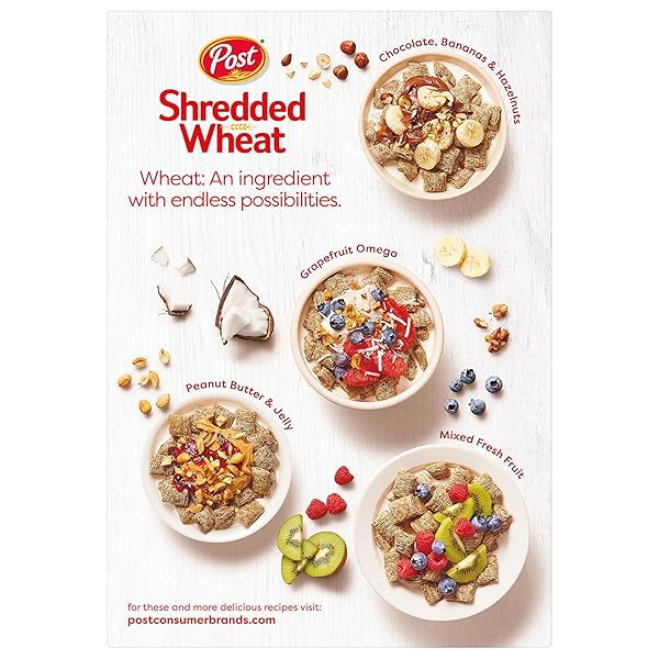 POST WHEAT N BRAN® SHREDDED WHEAT, BREAKFAST CEREAL, EXCELLENT SOURCE OF FIBER, KOSHER 18 OUNCE – 1 COUNT