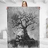 dhakalrlde for Skull Blanket - Ultra Soft Plush Flannel Throw Blanket, Lightweight&Warm, Fuzzy for Couch, Bedroom, Travel, Outdoor, Cozy & Comfy for All 50in×60in