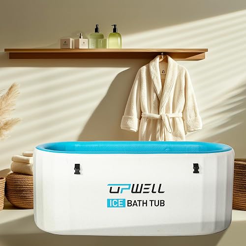 UPWELL Tragbare Eistonne Oval – Aufblasbare Kaltwasserwanne Mit Deckel Für Kältetherapie & Muskelregeneration Zu Hause Oder Outdoor