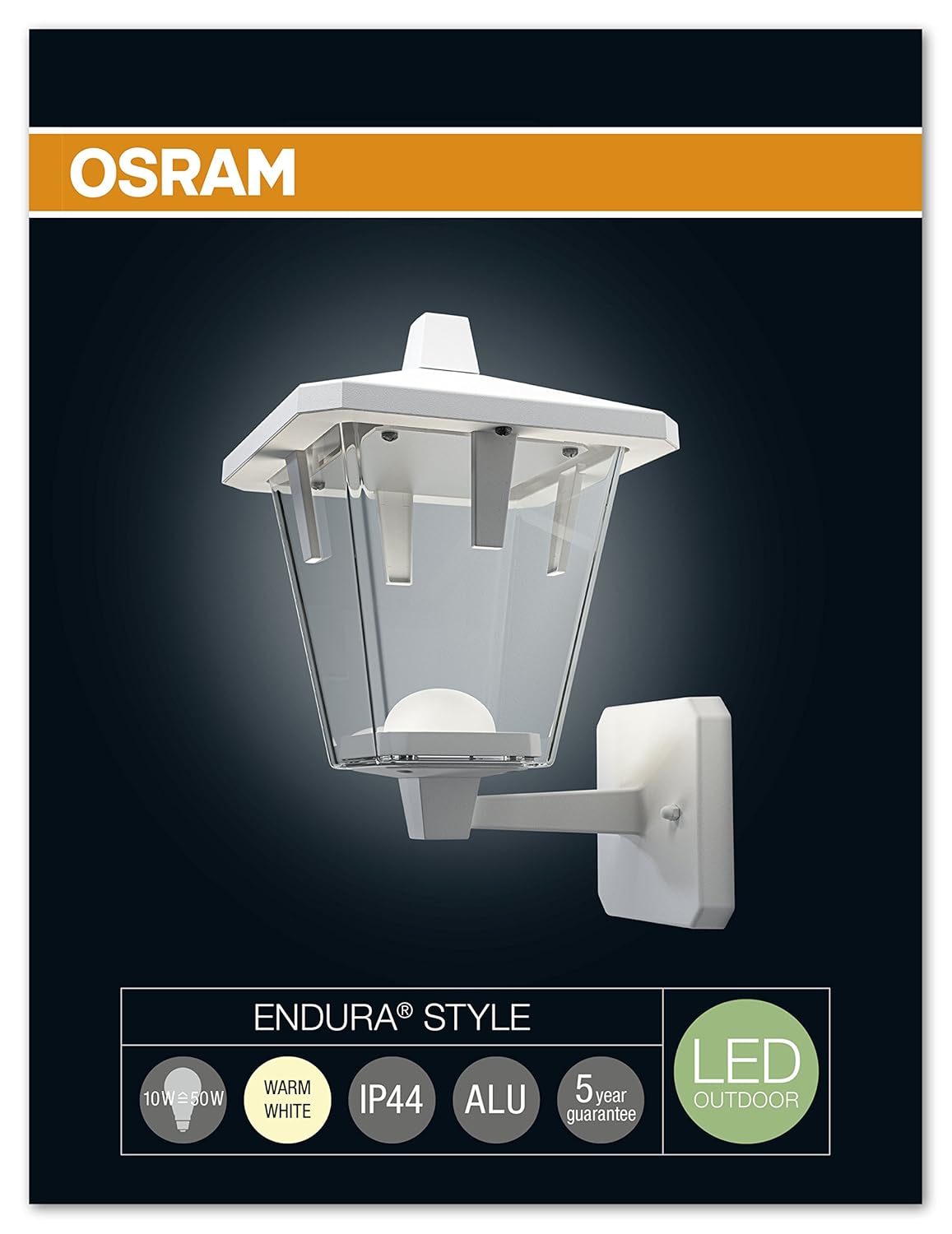 Osram Luminaria LED de Exterior Negro 10 W 21.6 x 18 x 28.9 cm