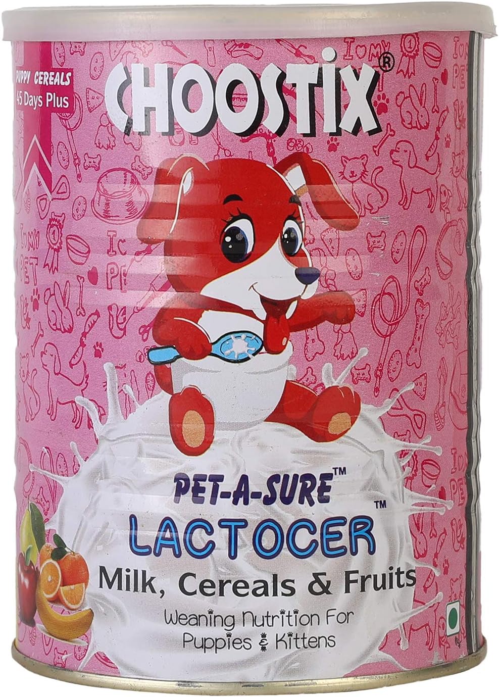 Choostix Petasure Lactocer Puppy and Kitten Milk, Cereals and Fruits, 400 g