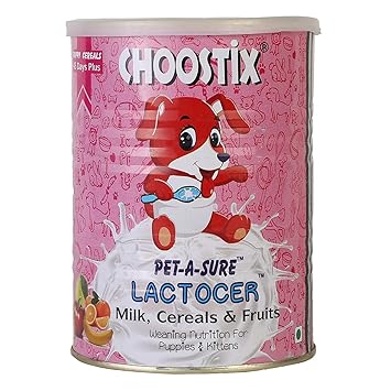 Choostix Petasure Lactocer Puppy and Kitten Milk, Cereals and Fruits, 400 g
