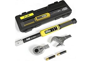 KJE 1/2" Adjustable Digital Torque Wrench, ±1% Accuracy, 1.5-99.6 Ft.lb/2-135 Nm, Replaceable head HVAC Torque Wrench set wit