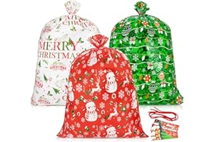 Sofier 3pcs Large Christmas Gift Bags, 36"x49" Holiday Gift Wrap Jumbo Christmas Sacks for Gifts Giant Presents Big Xmas Plastic Bags