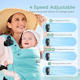 momcozy Portable Stroller Fan with Clip 4-Speed Personal Mini Fan 0.11kg view 2