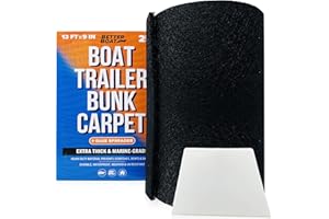 BETTER BOAT Boat Trailer Bunk Carpet, Black Marine Carpet, Replacement for Trailer Bunk Boards, Boat Lift Bunks, and Runners,Durable Bunker Material Covers