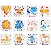 FINGERINSPIRE 12 pcs Constellation Stencil 11.8x11.8inch Reusable Zodiac Symbols Painting Template DIY Craft Astrological Decoration Stencil for Painting on Wood Wall Fabric Furniture