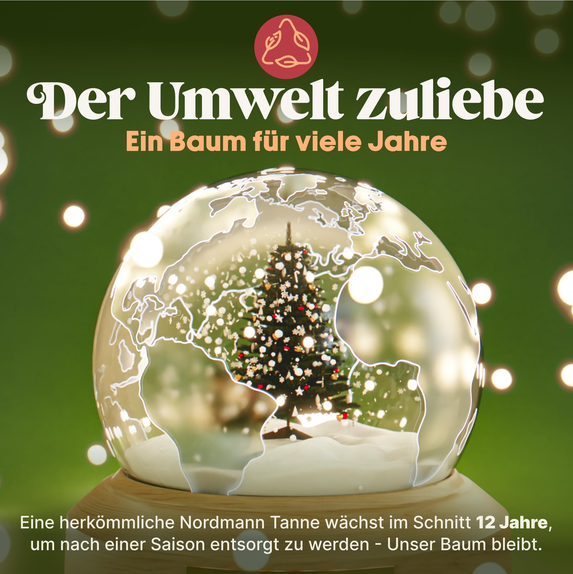 Premium Weihnachtsbaum künstlich 220cm - TESTSIEGER 10 Jahre GARANTIE - Naturgetreu, dichte Zweige, Künstlicher Weihnachtsbaum mit Holzständer – Tannenbaum künstlich von Pure Living