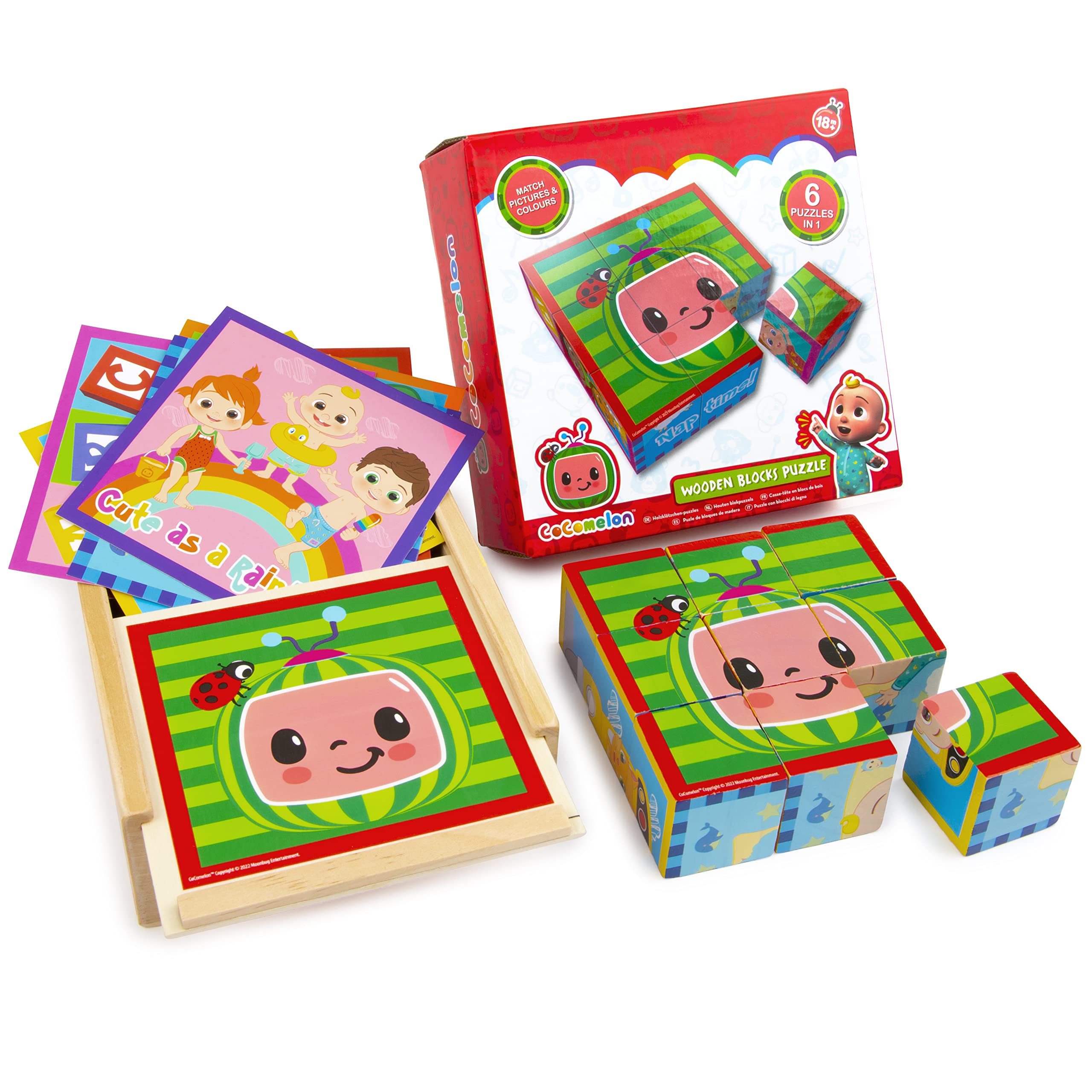 CoComelon 3D Wooden Blocks Puzzle - Baby Sensory & Activity Toys - Toddler Puzzle - ABC Blocks (96-0090)