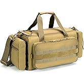 Aprikostein Range Bag for Handgun Ammo Shooting, L Gun Case Carry 5+ Pistols Transport Tactical Gears Accessories with Lockable Zipper Molle Strap, Duffle Sport Bag Hunting Storage Capricorn