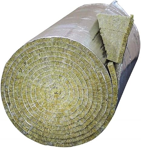 Colchón de lana de roca cobida - chimeneas - 1 m - Grosor 25 ...