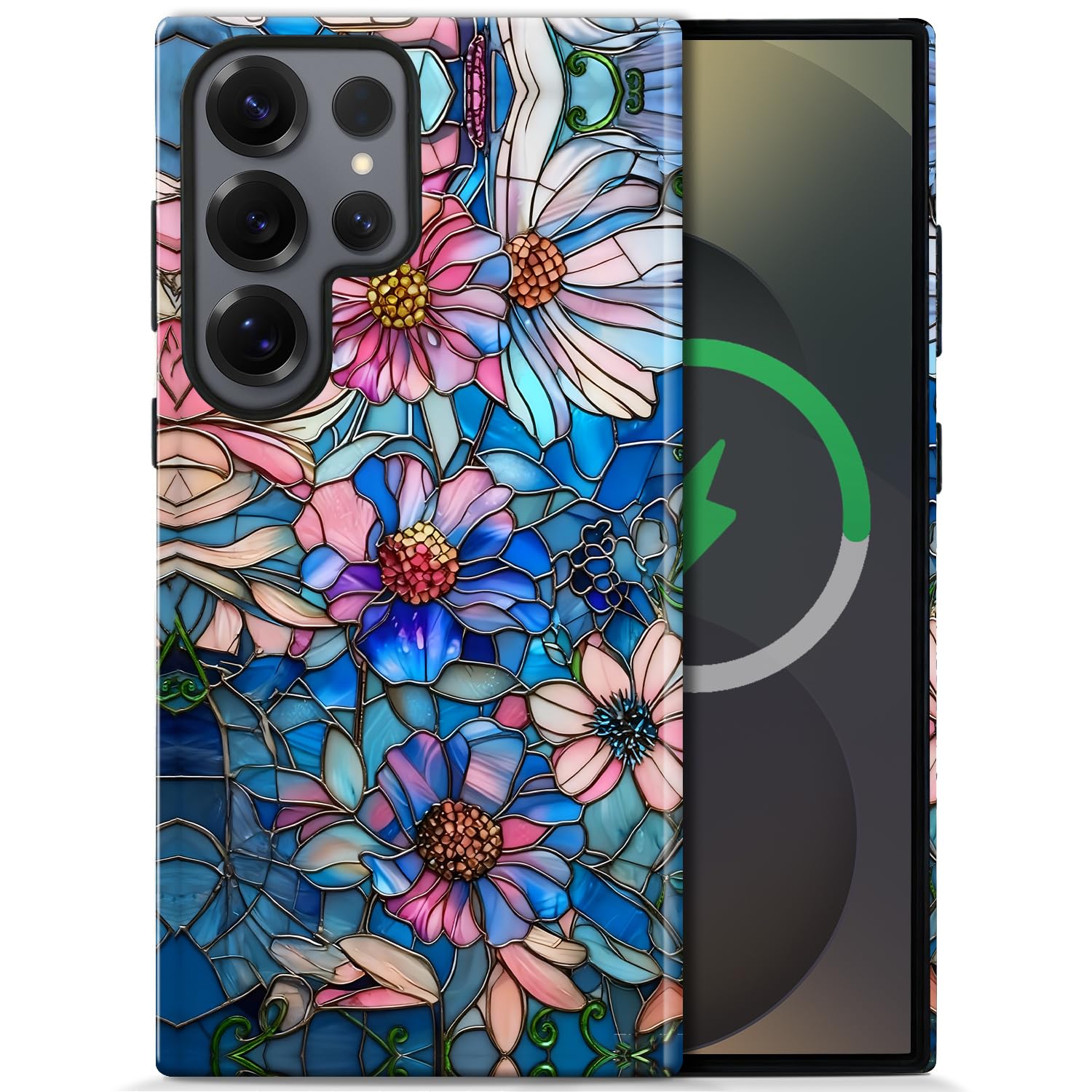 ZHUXUXITT Magnetic Case for Samsung Galaxy S22,Vibrant Defined Blossoms Case [Compatible with Magsafe] Design,Dual Layer Soft TPU Hard PC Bumper Phone Case Case for Men Women