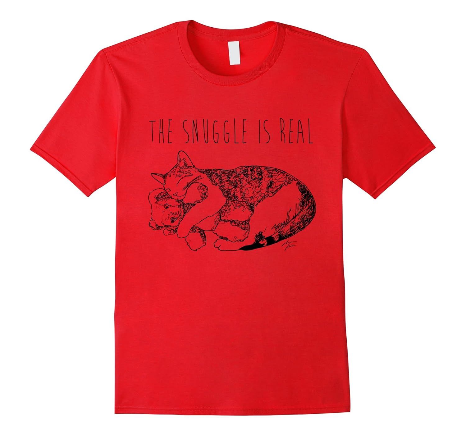 The Snuggle Is Real Cat Lover Graphic Tee-AZP