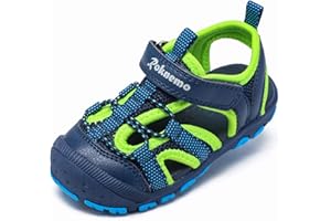 Roknemo Kids Sandals for Boys & Girls - Athletic Closed-Toe Toddler Water Shoes - Perfect for Summer Beach Hiking Outdoor Sports Unisex Child Sandals (Toddler/Little Kid)