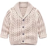 Feidoog Infant Baby Boys Cardigan Crochet Sweater V-Neck，Toddler Knit Button up Knitted Pattern Pullover Sweatshirt