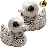 JOYIN 2 PCS 4.5&rdquo; Duck Skeleton Plastic Bones Halloween Decorations for Spooky Animal Courtyard Halloween Graveyard Decor, Indoor Outdoor Prop Party Trick or Treat Decor