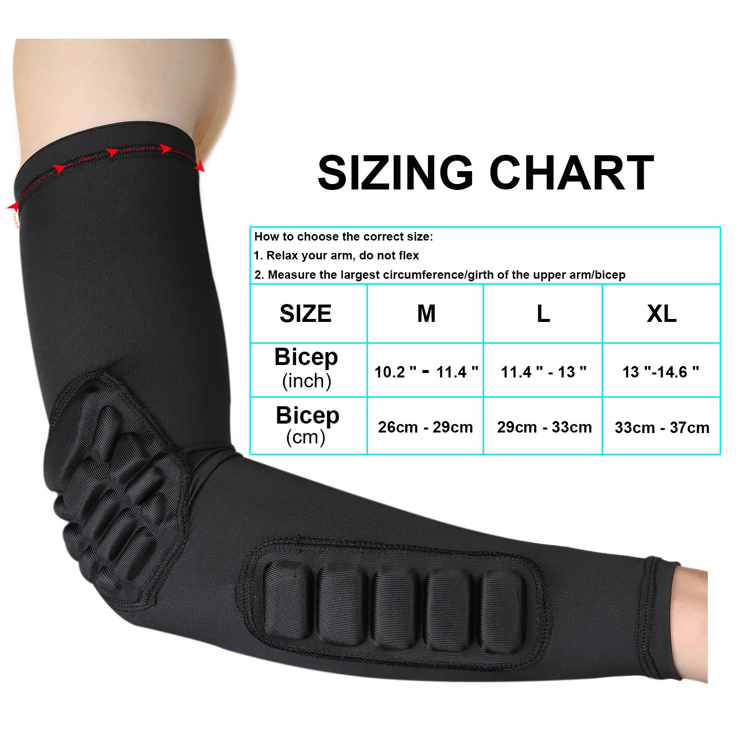 Parateck Elbow Pads Compression Shooter Sleeves Men Women Arm Sleeve