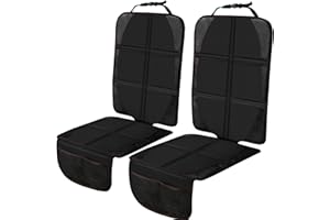 BEICARIN Car Seat Protector Cushion Mat, 2 Pack Baby Seat Protector Child Car Seat with Organizer Pocket, Thickest EPE Auto Dog Pad with Non Slip Backing Waterproof for SUV Sedan Truck, Leather and Fabric Seat