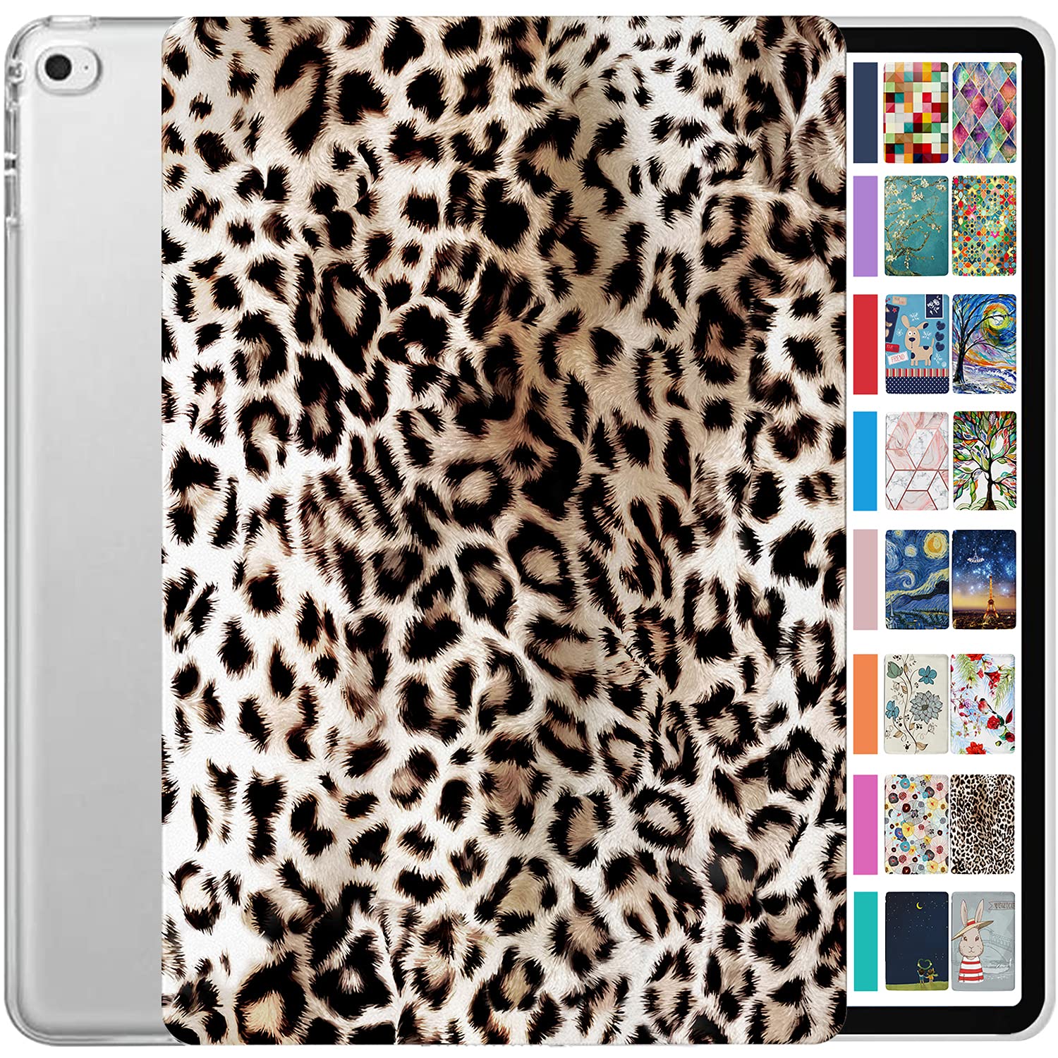 DuraSafe Cases for iPad 2015 PRO 12.9 Inch 1 Gen [ 1st Generation ] A1652 A1584 ML0H2B/A ML0G2B/A ML0N2B/A Printed Slim Hard Shell Protective Stand Cover - Leopard