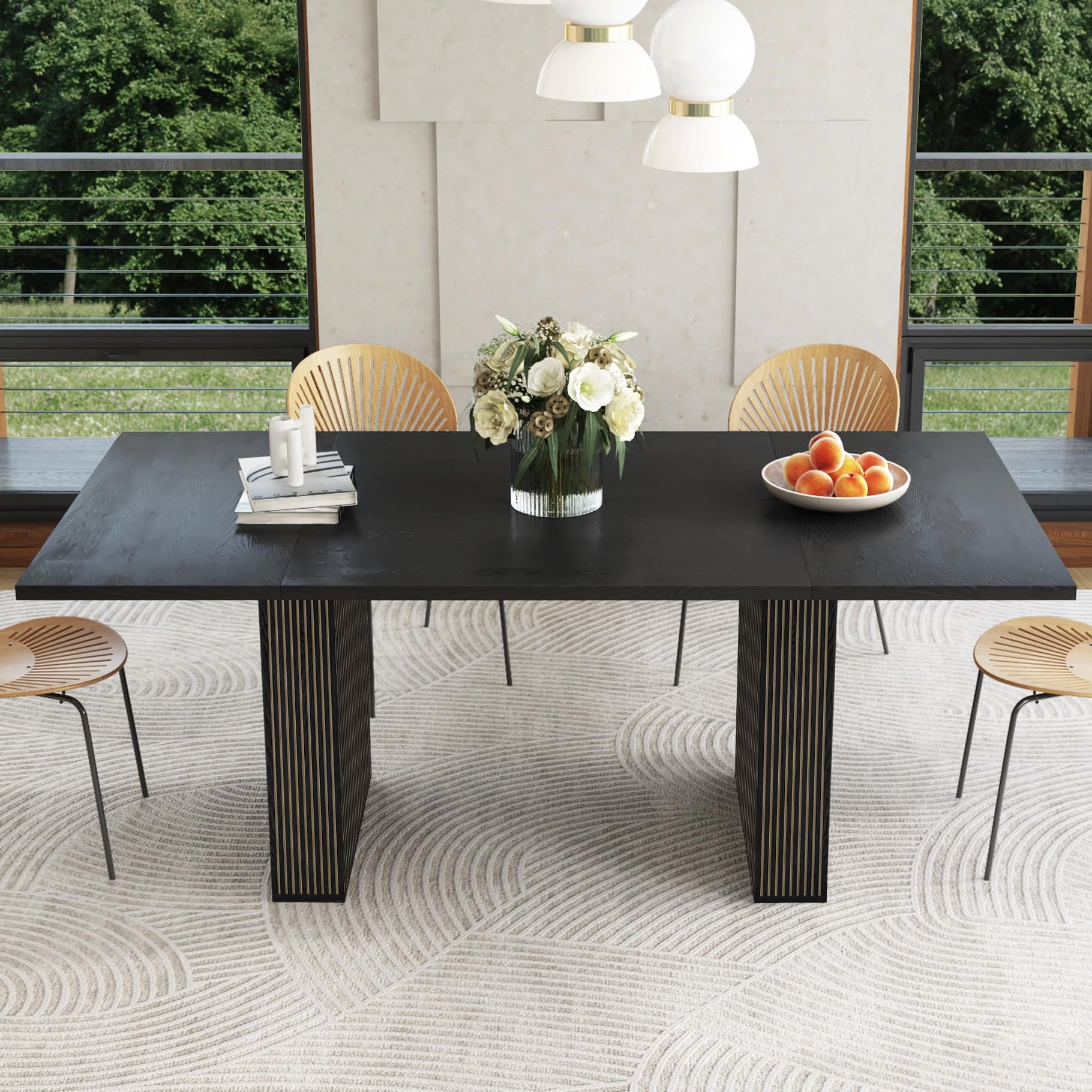 78 Inch Dining Table for 6 8 10, Modern Farmhouse