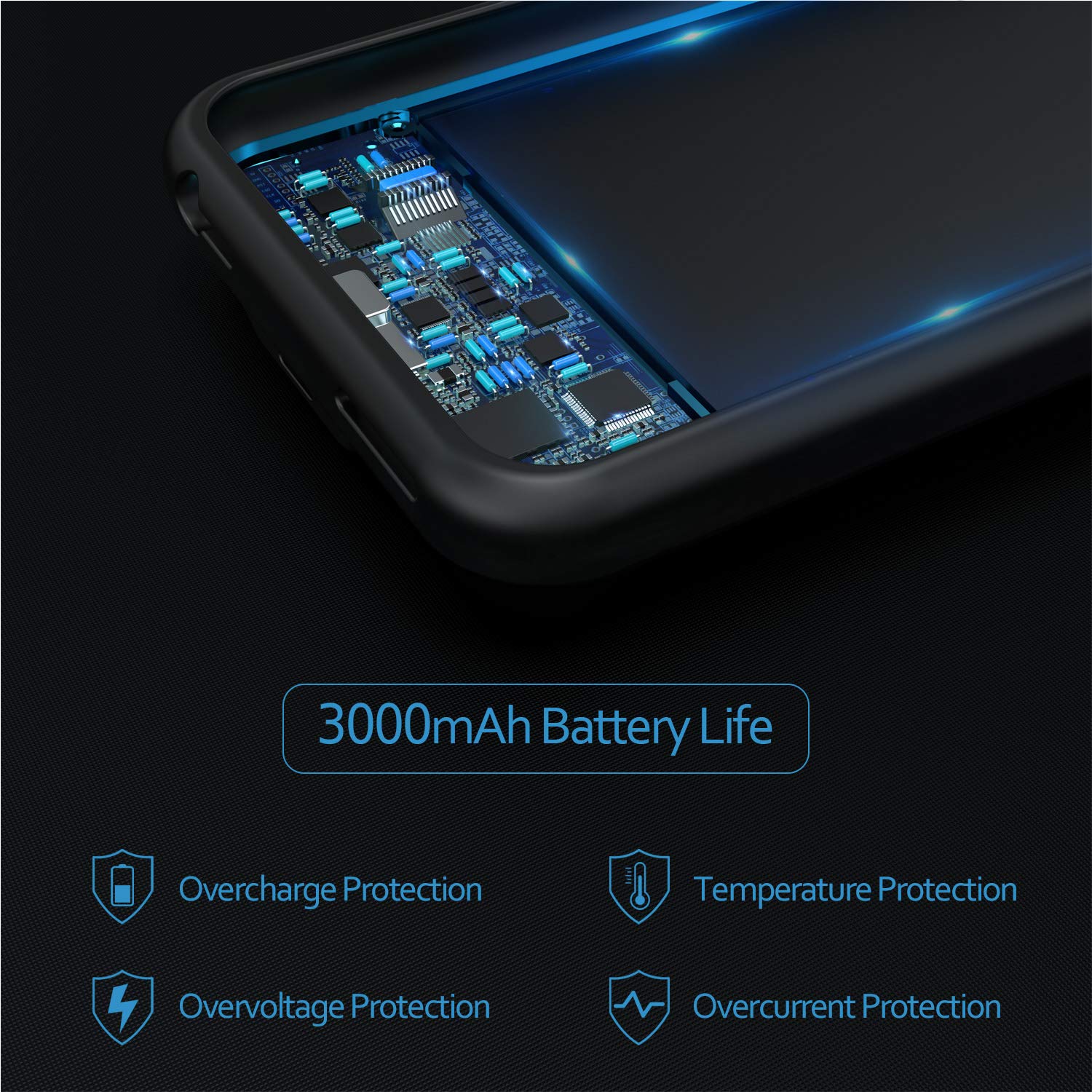 iPhone 8/7/6S/6 Battery Case, Vodool 3000mAh Rechargeable Protective Charging Pack Juice Bank for Apple iPhone 8 & 7, Extended Portable Charger Case Ultra Slim (4.7\